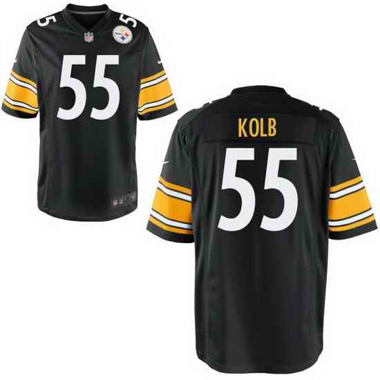 Men Steelers #55 John kolb Black Home Game Stitched Jersey